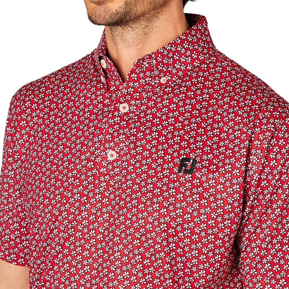 フットジョイ FootJoy　メンズ フラワープリント 半袖 ボタンダウン ポロシャツ FJ-S25-S14　2025年モデル 詳細4
