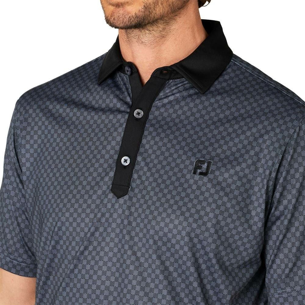 フットジョイ FootJoy メンズ 格子ジャカード 半袖 ポロシャツ FJ-S25