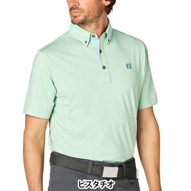 フットジョイ FootJoy　メンズ ヘザープリント 半袖 ボタンダウン ポロシャツ FJ-S25-S17　2025年モデル 詳細5