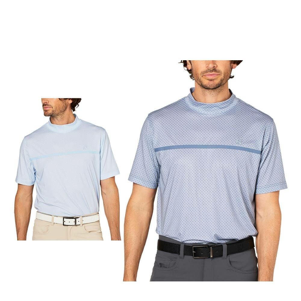 フットジョイ FootJoy　メンズ ループプリント 半袖 モックネックシャツ FJ-S25-S20　2025年モデル 詳細1