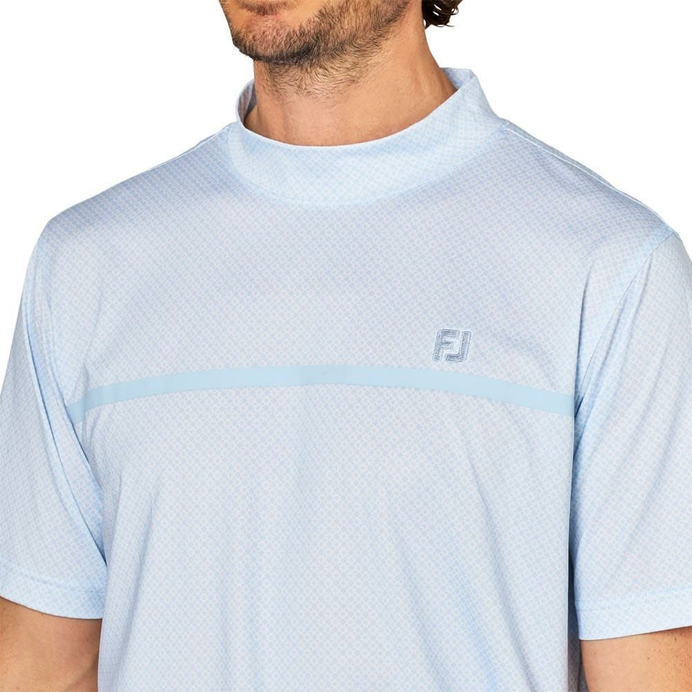 フットジョイ FootJoy メンズ ループプリント 半袖 モックネックシャツ