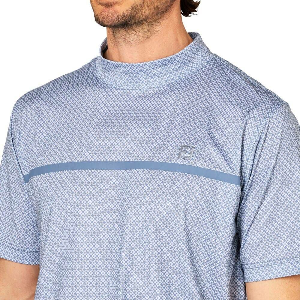 フットジョイ FootJoy メンズ ループプリント 半袖 モックネックシャツ