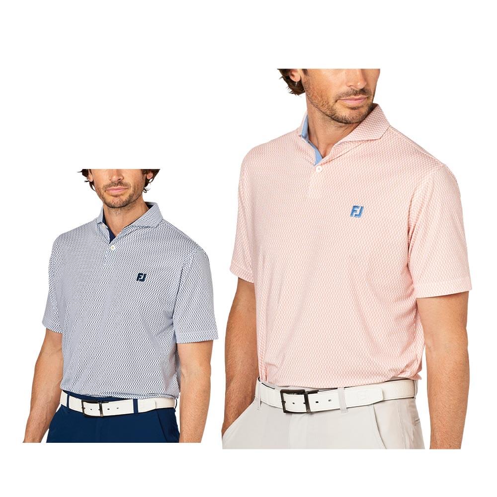 フットジョイ FootJoy　メンズ ダイヤ柄 ワイドカラー 半袖 ポロシャツ FJ-S25-S23　2025年モデル 詳細1