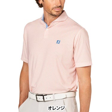 フットジョイ FootJoy　メンズ ダイヤ柄 ワイドカラー 半袖 ポロシャツ FJ-S25-S23　2025年モデル 詳細2