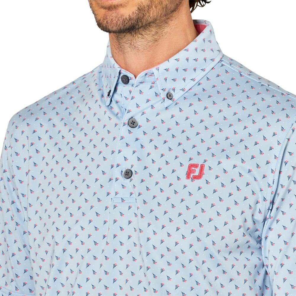 フットジョイ FootJoy　メンズ つぼみ柄 半袖 ボタンダウン ポロシャツ FJ-S25-S25　2025年モデル 詳細4