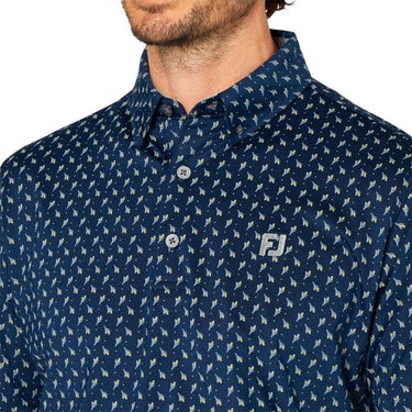 フットジョイ FootJoy　メンズ つぼみ柄 半袖 ボタンダウン ポロシャツ FJ-S25-S25　2025年モデル 詳細7