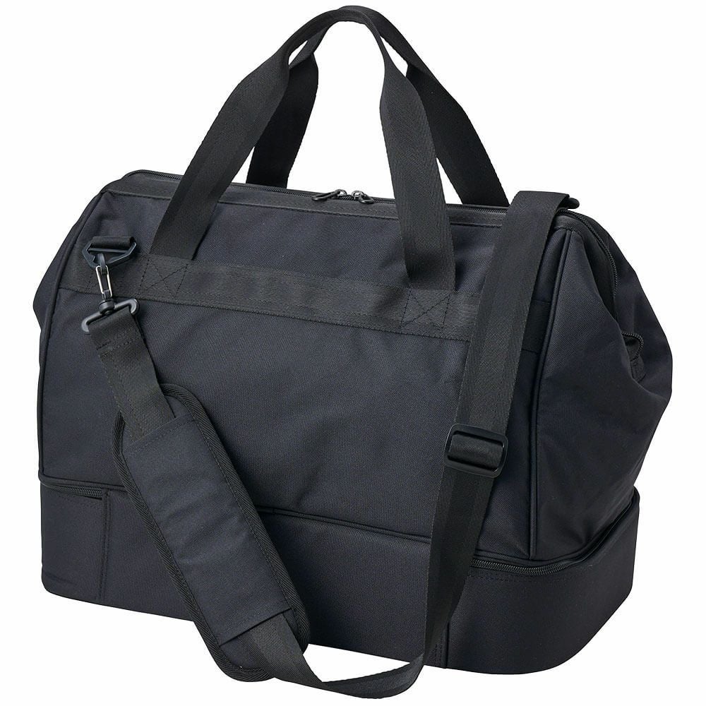 ルコック Le coq sportif　メンズ シューズ収納付き 二層式 ボストンバッグ LG5SBB00M BK ブラック　2025年モデル ブラック