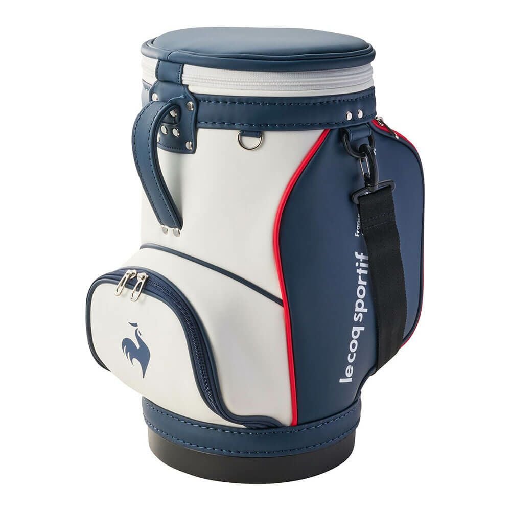 ルコック Le coq sportif　メンズ キャディバッグ型 クーラーバッグ LG5SBZ80M WN ホワイト×ネイビー　2025年モデル ホワイト×ネイビー