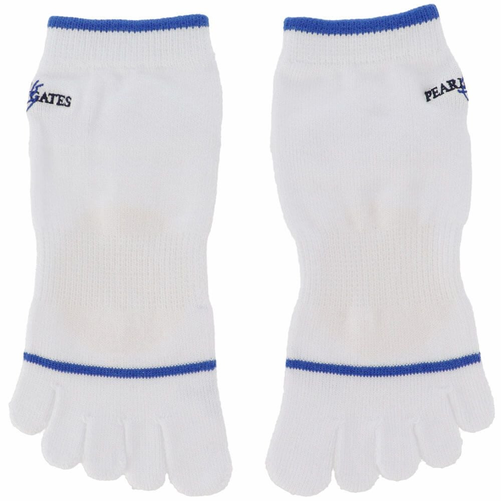 パーリーゲイツ PEARLY GATES　メンズ 5本指 ショートソックス 053-5186203 030 ホワイト　2025年モデル