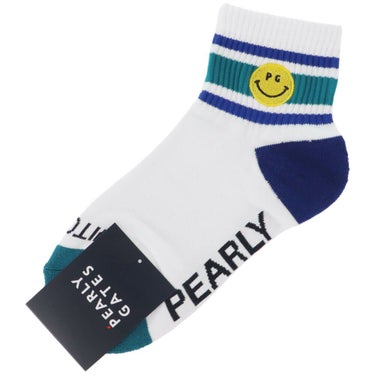 パーリーゲイツ PEARLY GATES　レディース ライン ショートソックス 053-5186304 030 ホワイト　2025年モデル ホワイト