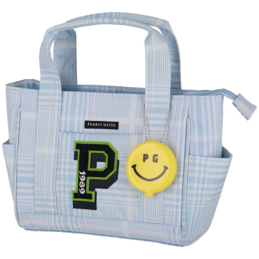 パーリーゲイツ PEARLY GATES　PG SMILEチャーム付き チェック柄 カートバッグ 053-5181203 111 ブルー　2025年モデル 詳細2
