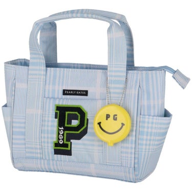 パーリーゲイツ PEARLY GATES　PG SMILEチャーム付き チェック柄 カートバッグ 053-5181203 111 ブルー　2025年モデル 詳細2