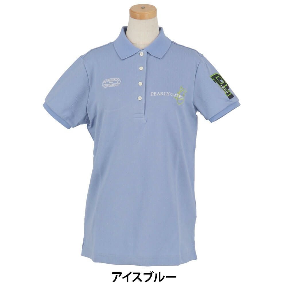パーリーゲイツ PEARLY GATES レディース 鹿の子 ロゴデザイン 半袖