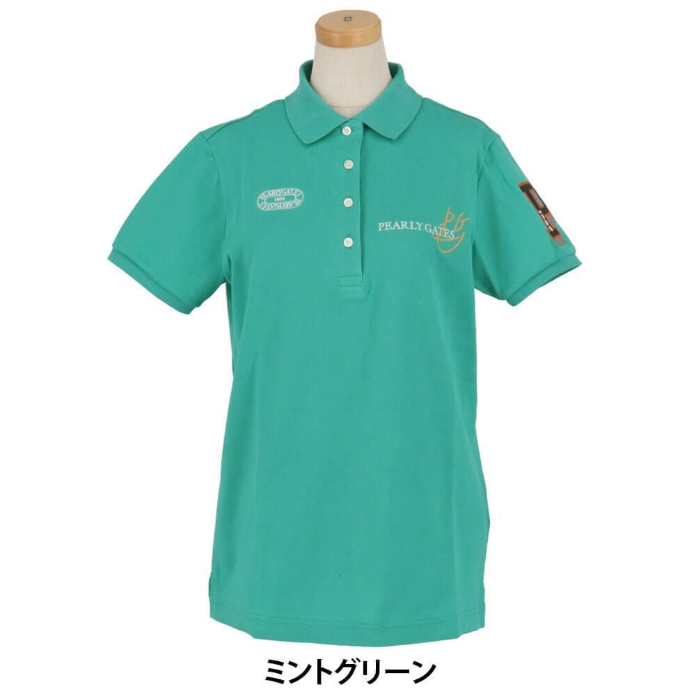 パーリーゲイツ PEARLY GATES レディース 鹿の子 ロゴデザイン 半袖