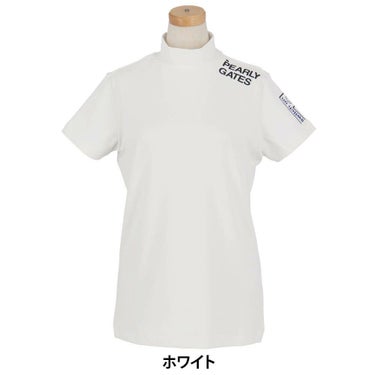 パーリーゲイツ PEARLY GATES　レディース ロゴプリント ストレッチ 半袖 ハイネック シャツ 055-5167302　2025年モデル 詳細2