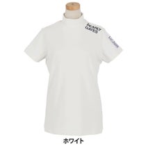 パーリーゲイツ PEARLY GATES　レディース ロゴプリント ストレッチ 半袖 ハイネック シャツ 055-5167302　2025年モデル