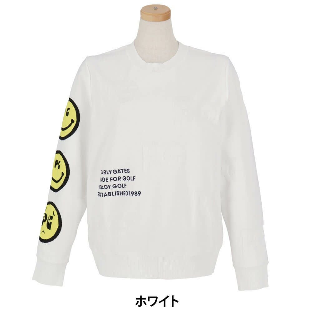 パーリーゲイツ PEARLY GATES レディース 天竺 長袖 クルーネック セーター 055-5170304 2025年モデル