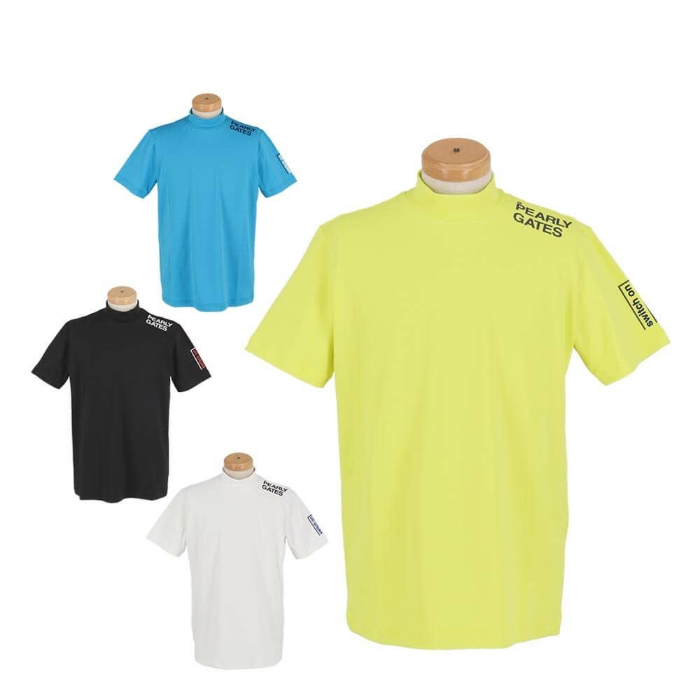 パーリーゲイツ PEARLY GATES メンズ ロゴプリント 半袖 ハイネック