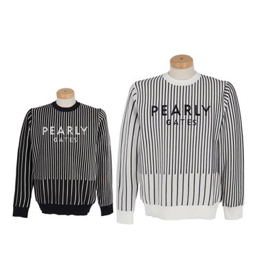 パーリーゲイツ PEARLY GATES　メンズ ストライプ柄 長袖 クルーネック セーター 053-5170301　2025年モデル