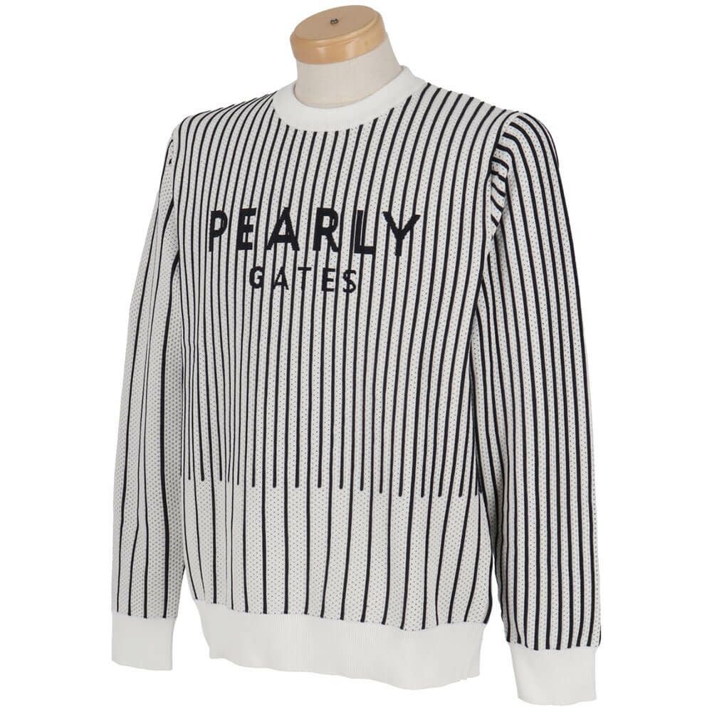 パーリーゲイツ PEARLY GATES　メンズ ストライプ柄 長袖 クルーネック セーター 053-5170301　2025年モデル 詳細4