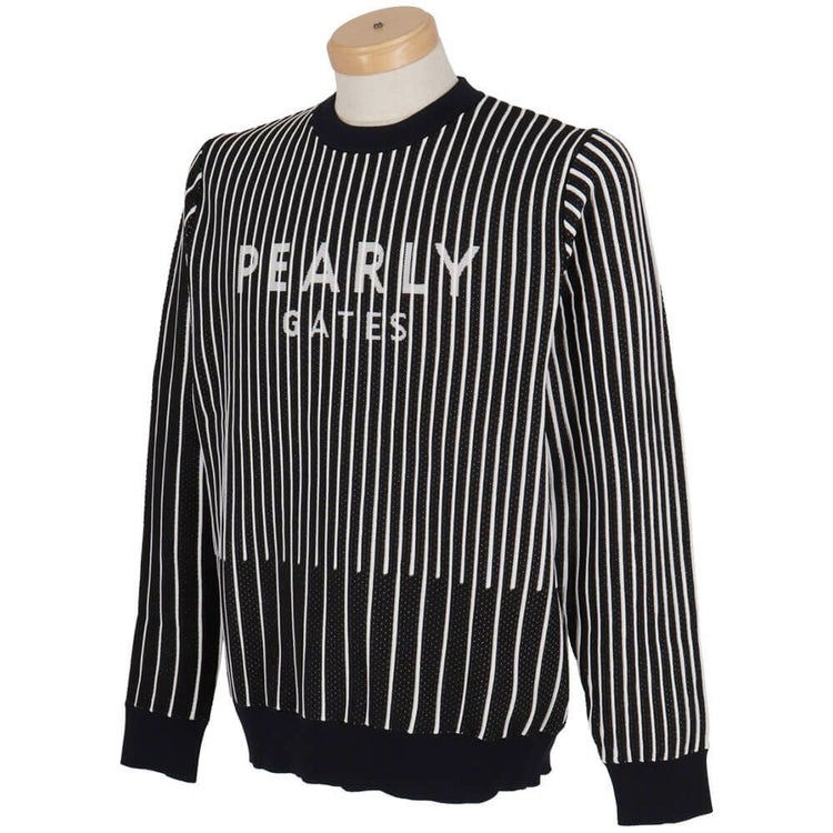 パーリーゲイツ PEARLY GATES メンズ ストライプ柄 長袖 クルーネック 