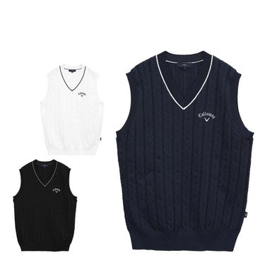 キャロウェイ Callaway　メンズ ヘリンボーン Vネック ニット ベスト C25119100　2025年モデル 詳細1