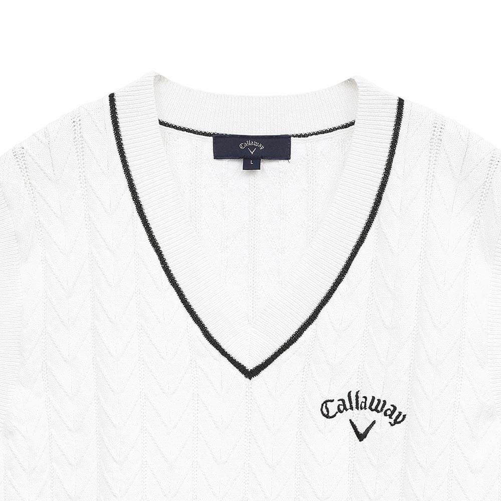 キャロウェイ Callaway　メンズ ヘリンボーン Vネック ニット ベスト C25119100　2025年モデル 詳細1