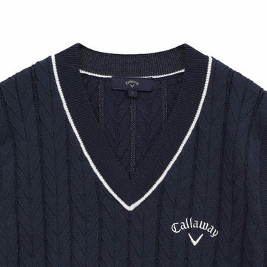 キャロウェイ Callaway　メンズ ヘリンボーン Vネック ニット ベスト C25119100　2025年モデル 詳細1