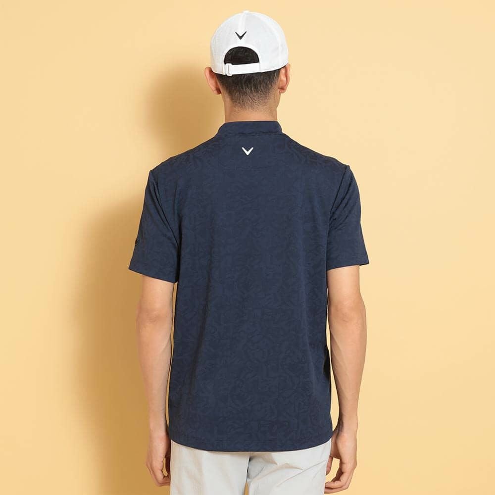 キャロウェイ Callaway　メンズ 幾何学 ロゴジャカード 半袖 モックネックシャツ C25134106　2025年モデル 詳細1