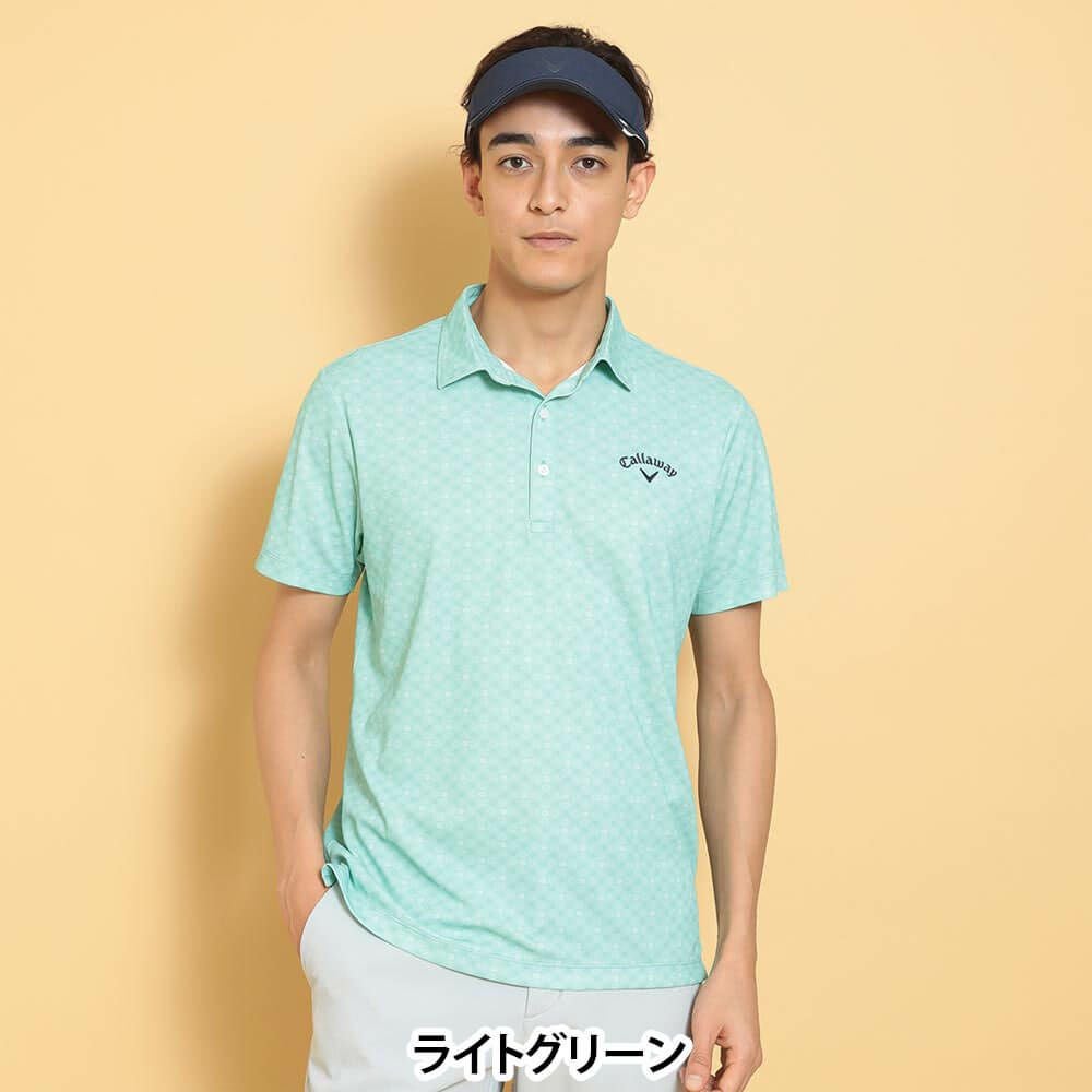 キャロウェイ Callaway メンズ モノグラムプリント 半袖 ポロシャツ