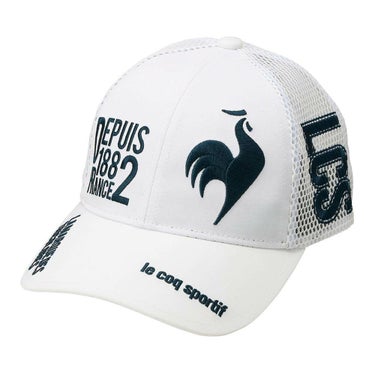 ルコック Le coq sportif　メンズ ロゴ メッシュキャップ LG5SCP06M WH ホワイト　2025年モデル ホワイト