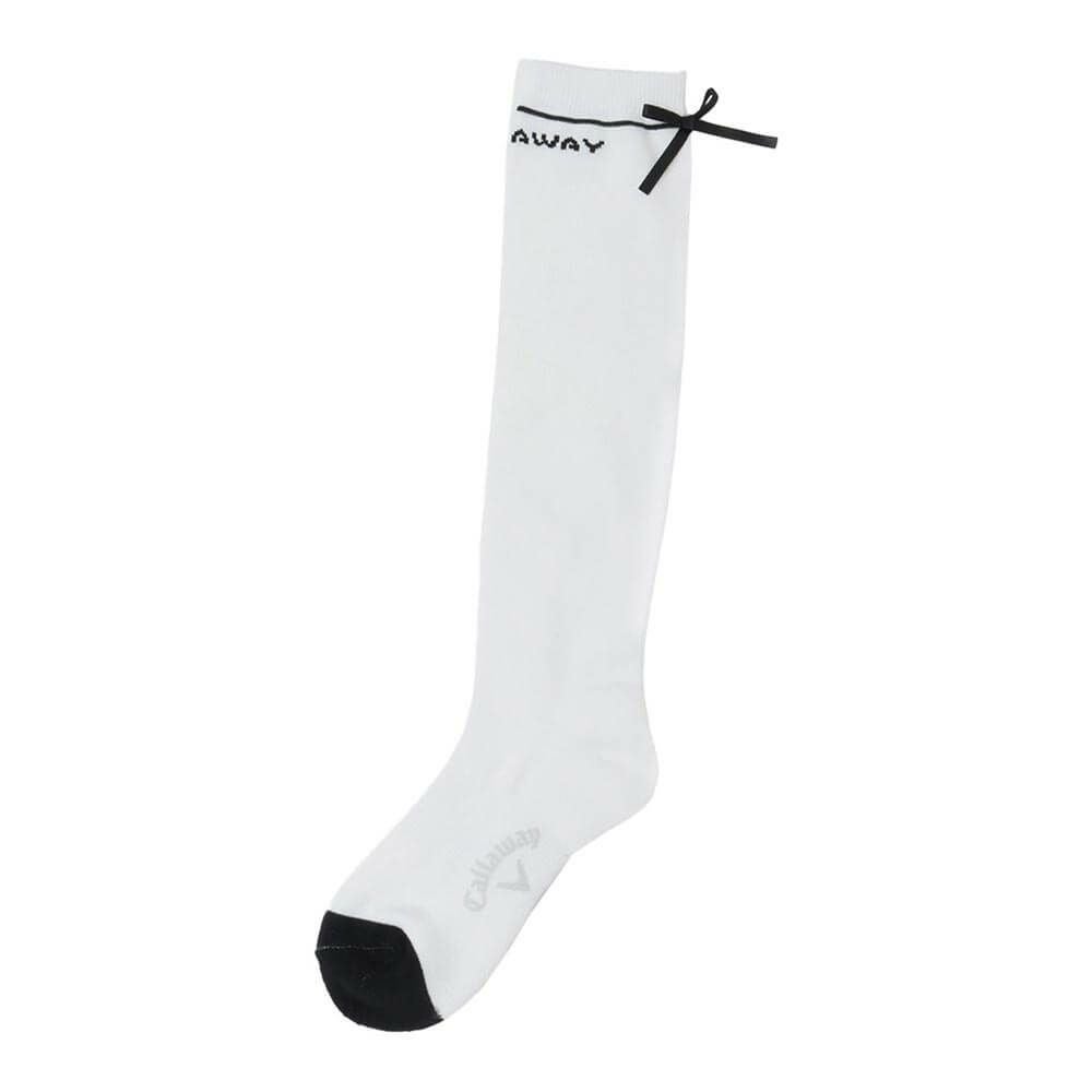 キャロウェイ Callaway　レディース リボン付き ニーハイソックス C25193210 1030 ホワイト ゴルフウェア ホワイト