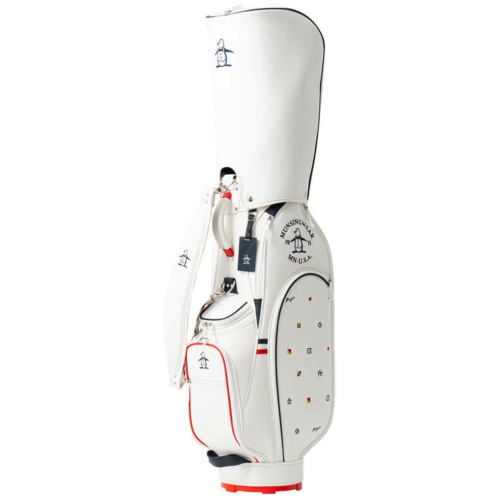 マンシングウェア Munsingwear　レディース フラッグ飛び柄 キャディバッグ MG5SCB02L WH ホワイト　2025年モデル 詳細3