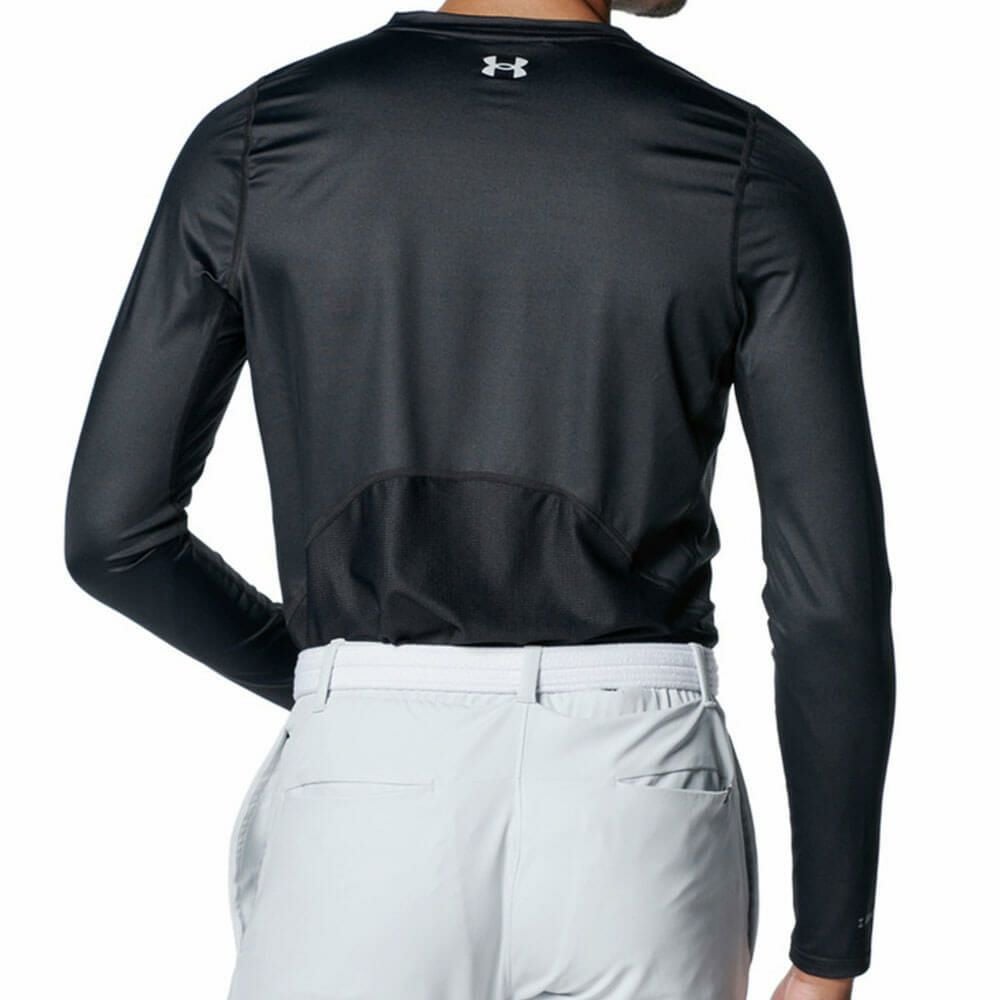アンダーアーマー UNDER ARMOUR　メンズ UAアイソチル フィッティド 長袖 Vネック インナーシャツ 1384824 001 ブラック　2025年モデル 詳細3