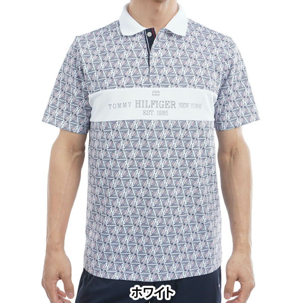 トミー ヒルフィガー ゴルフ　メンズ ヨットプリント 半袖 ポロシャツ THMA519　2025年モデル 詳細2
