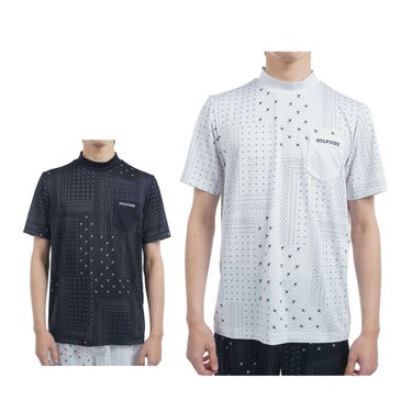 トミー ヒルフィガー ゴルフ　メンズ バンダナプリント 半袖 モックネックシャツ THMA524　2025年モデル