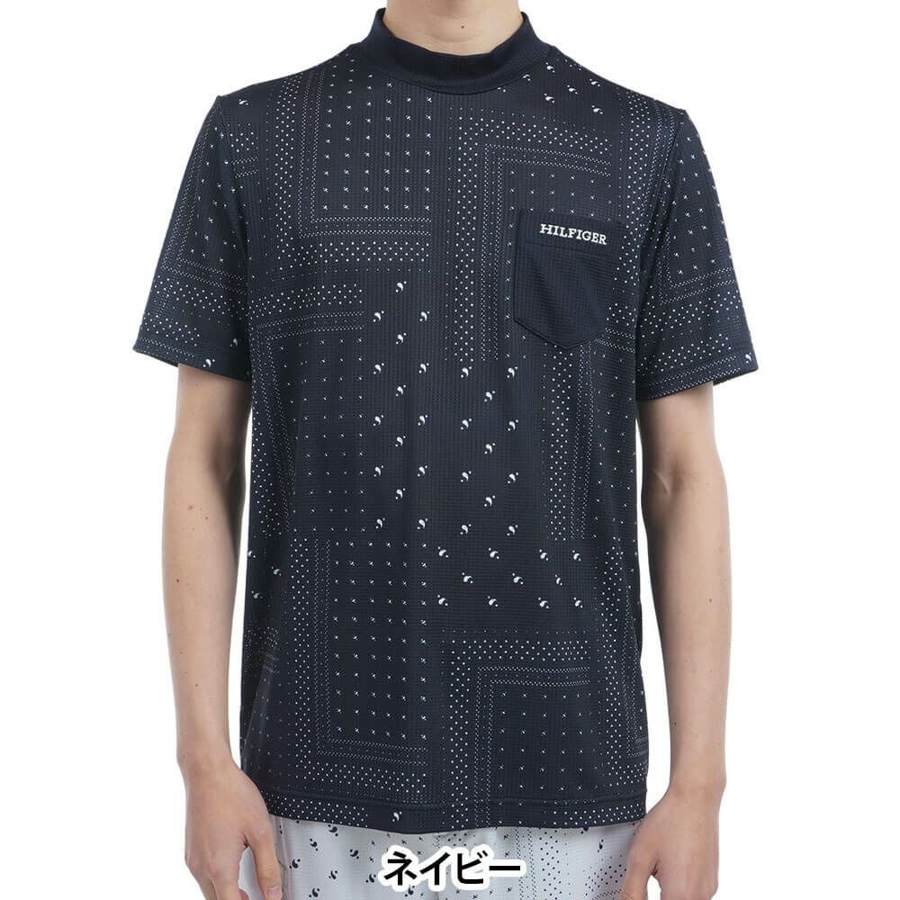 トミー ヒルフィガー ゴルフ　メンズ バンダナプリント 半袖 モックネックシャツ THMA524　2025年モデル 詳細9