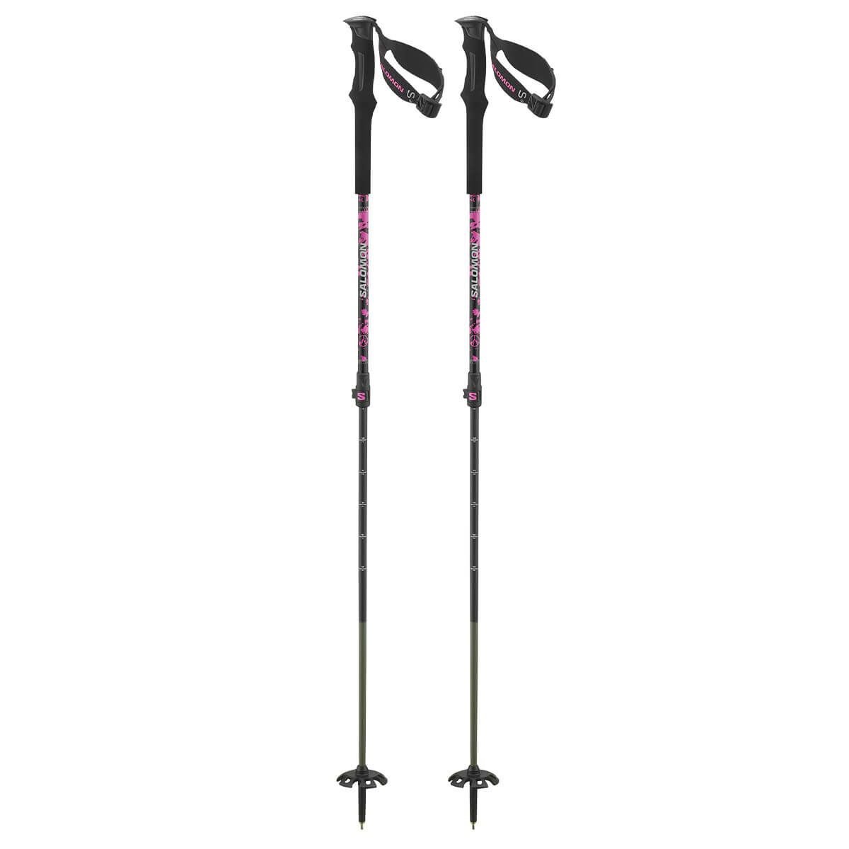サロモン SALOMON　QST CARBON S3 キューエスティー カーボン S3 Black/Sugar Plum　スキーストック 2024-2025