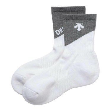 デサントゴルフ DESCENTE GOLF　レディース ロゴジャカード クルー丈 ソックス DG5SSO01L GYWH グレー×ホワイト グレー×ホワイト