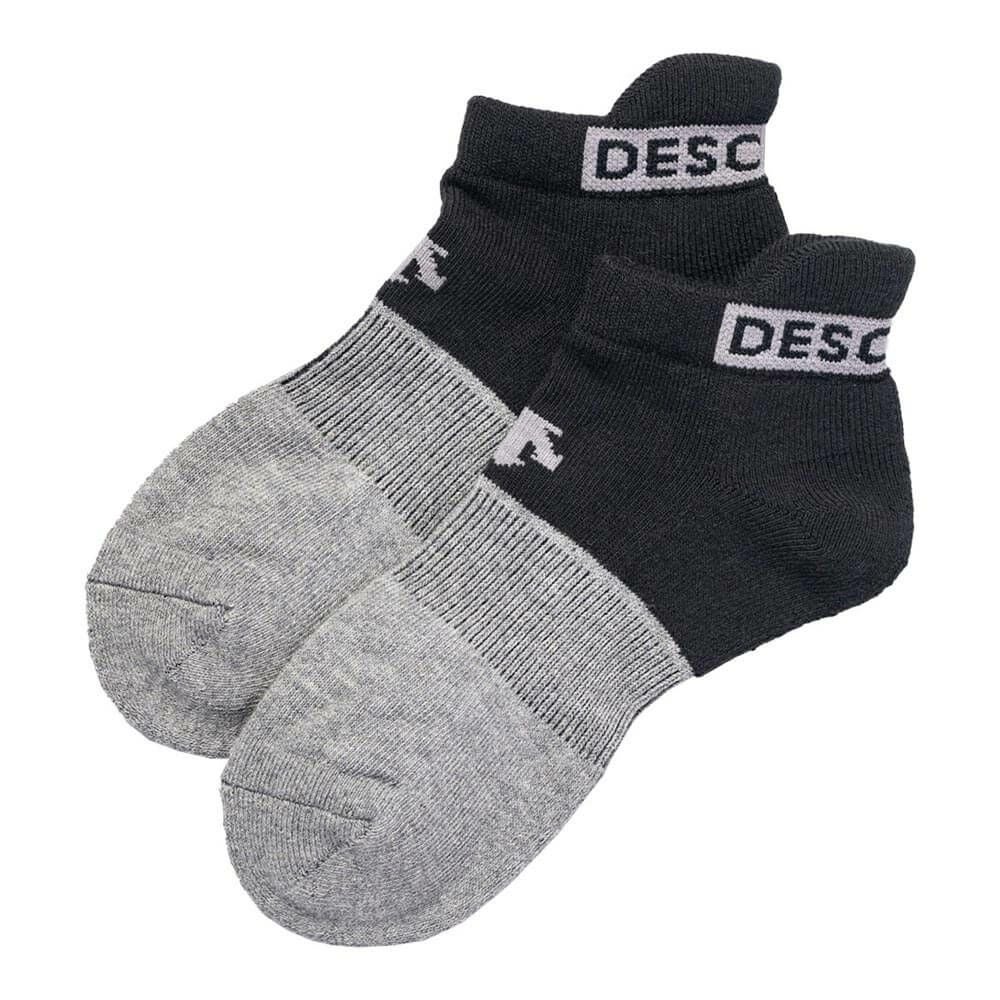 デサントゴルフ DESCENTE GOLF　レディース ロゴジャカード アンクル丈 ソックス DG5SSO00L BKGY ブラック×グレー ブラック×グレー