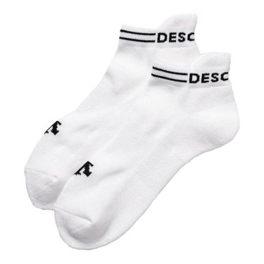 デサントゴルフ DESCENTE GOLF　メンズ ロゴ ジャカード アンクル丈 ソックス DG5SSO00M WH00 ホワイト ホワイト