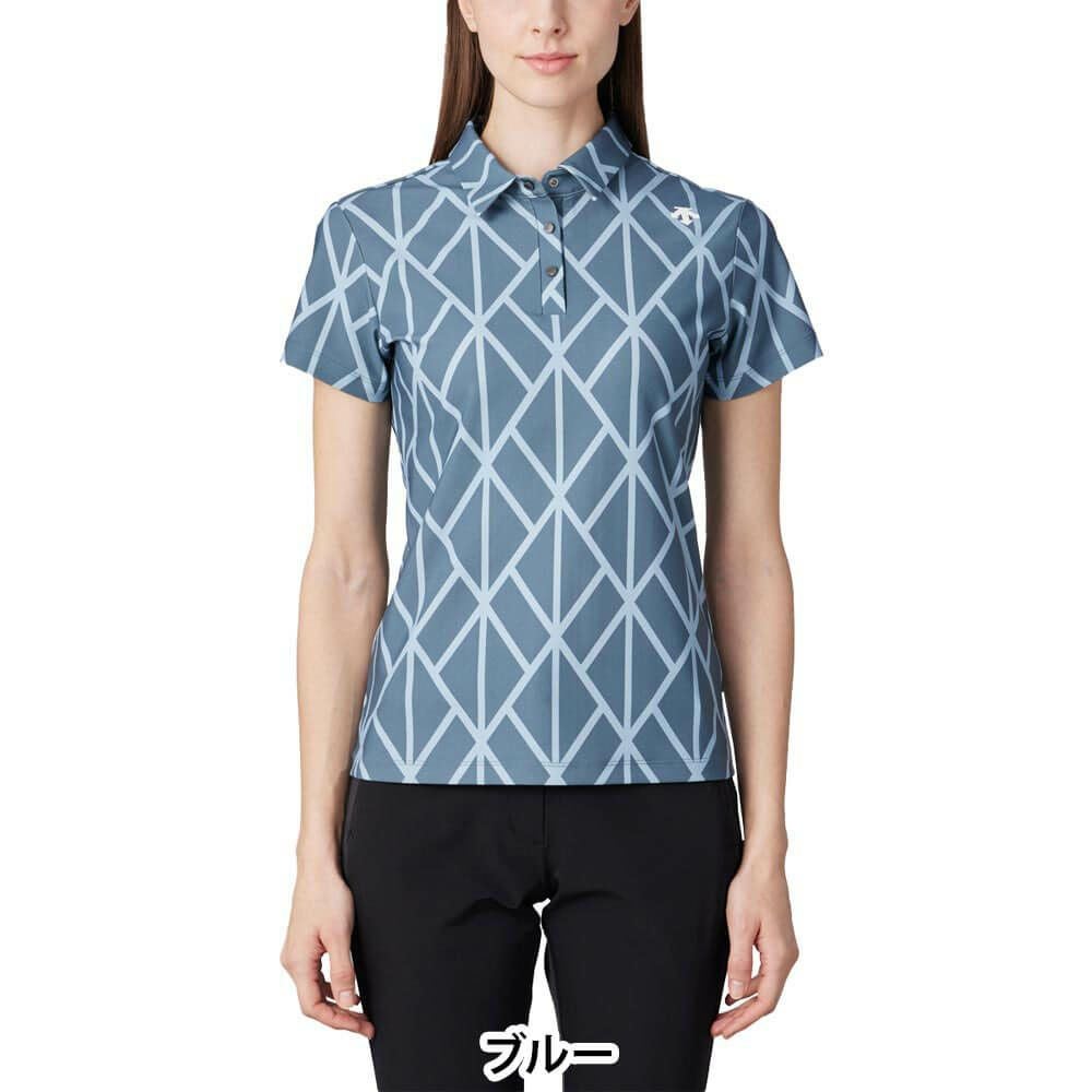 デサントゴルフ DESCENTE GOLF　レディース アーガイル プリント 半袖 ポロシャツ DG5SHS09L　2025年モデル 詳細2