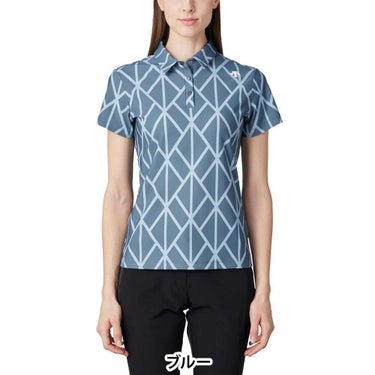 デサントゴルフ DESCENTE GOLF　レディース アーガイル プリント 半袖 ポロシャツ DG5SHS09L　2025年モデル 詳細2