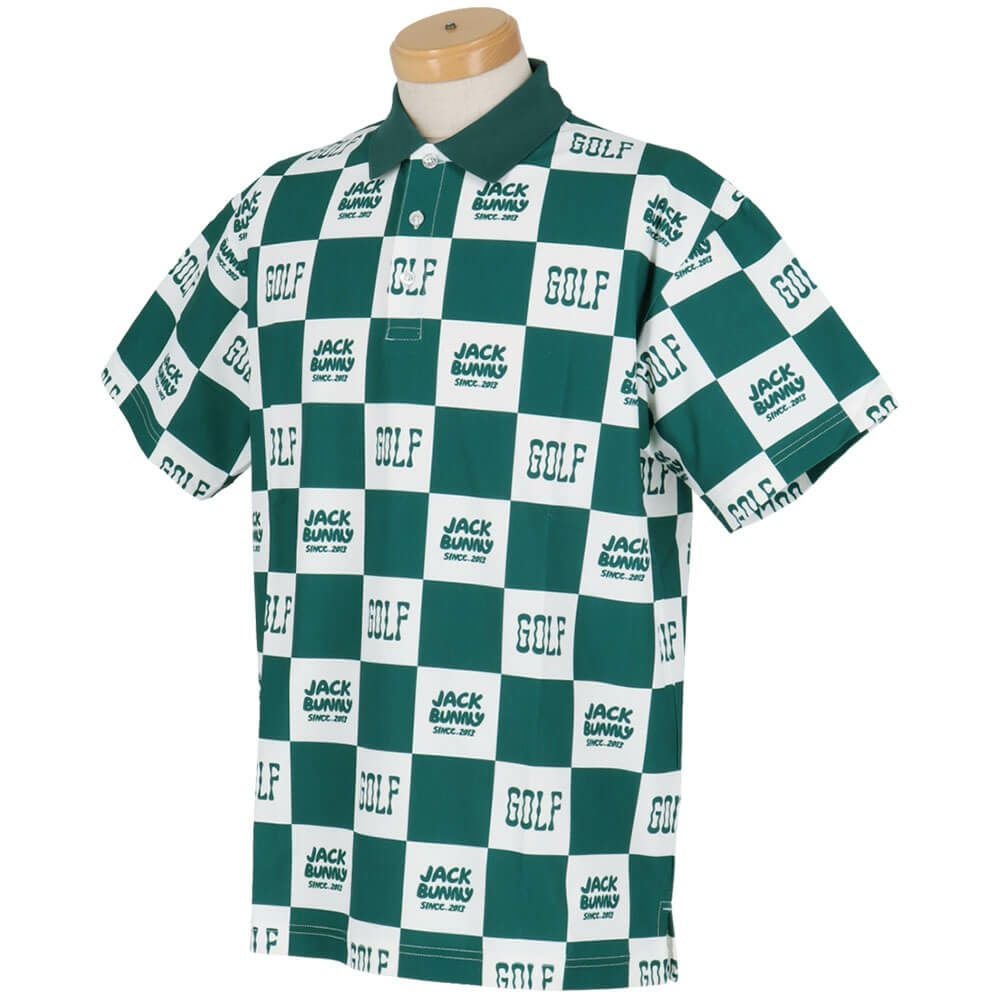 ジャックバニー Jack Bunny!!　メンズ ブロックチェック柄 フルダルメッシュ 半袖 ポロシャツ 262-5160313 　2025年モデル 詳細7