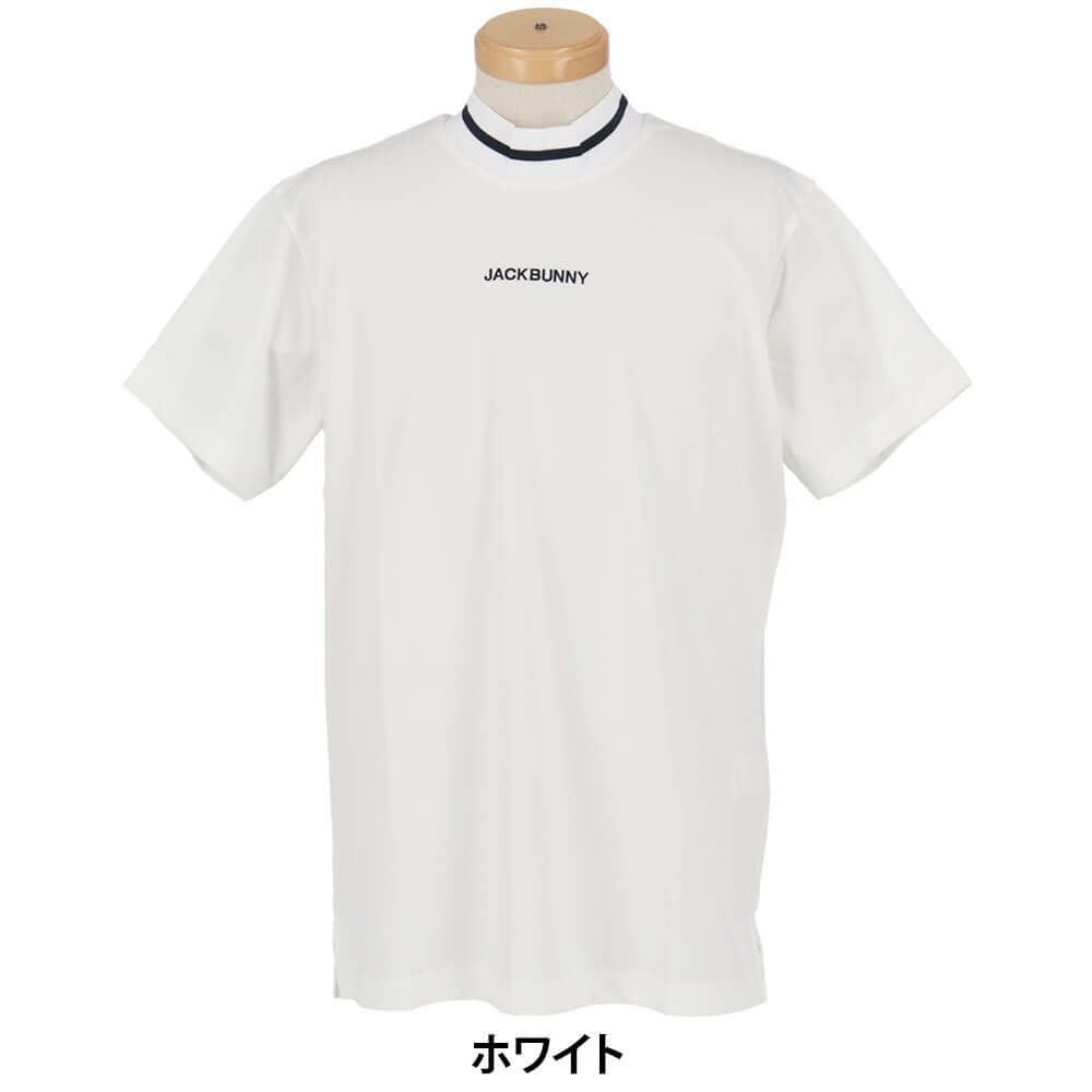 ジャックバニー Jack Bunny!!　メンズ ロゴ刺繍 ラインデザイン PEトリコット 半袖 モックネックシャツ 262-5167319　2025年モデル 詳細2