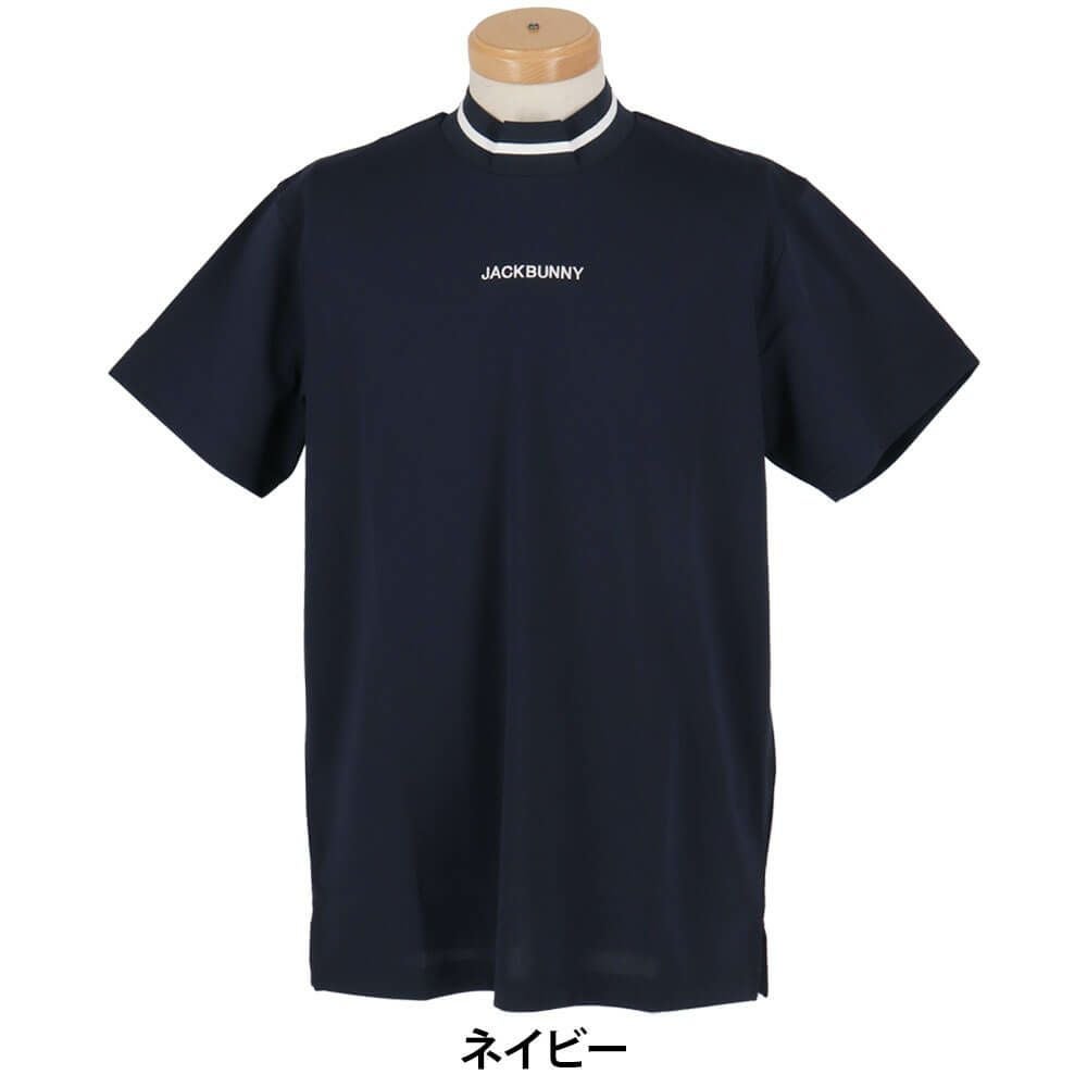ジャックバニー Jack Bunny!!　メンズ ロゴ刺繍 ラインデザイン PEトリコット 半袖 モックネックシャツ 262-5167319　2025年モデル 詳細5