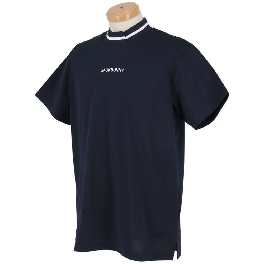 ジャックバニー Jack Bunny!!　メンズ ロゴ刺繍 ラインデザイン PEトリコット 半袖 モックネックシャツ 262-5167319　2025年モデル 詳細7