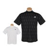 ニューバランスゴルフ　メンズ ロゴストライプ柄 半袖 モックネック シャツ 012-5166009　2025年モデル