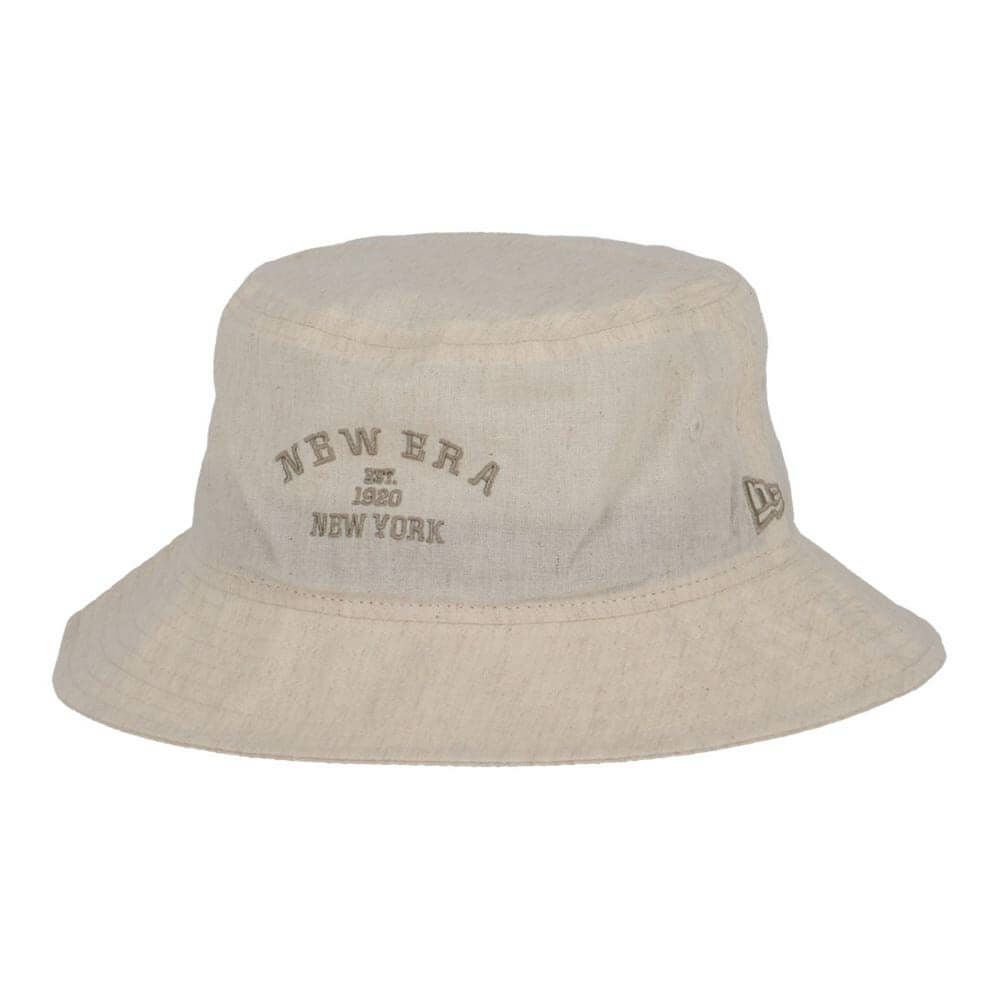 ニューエラ NEW ERA　レディース バケットハット01 ロゴ刺繍 Linen Dungaree 14391223 アイボリー
