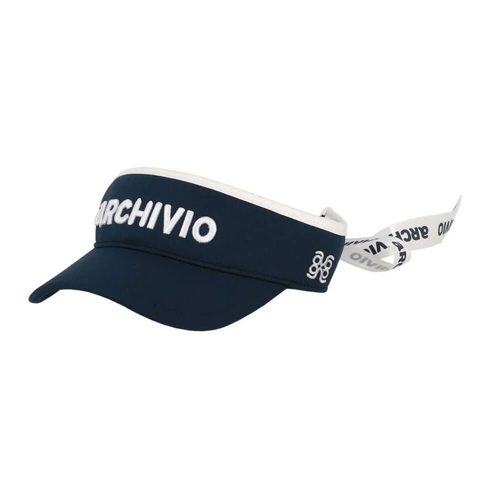 アルチビオ archivio　レディース ロゴプリント バックリボン サンバイザー A450303 060 ネイビー
